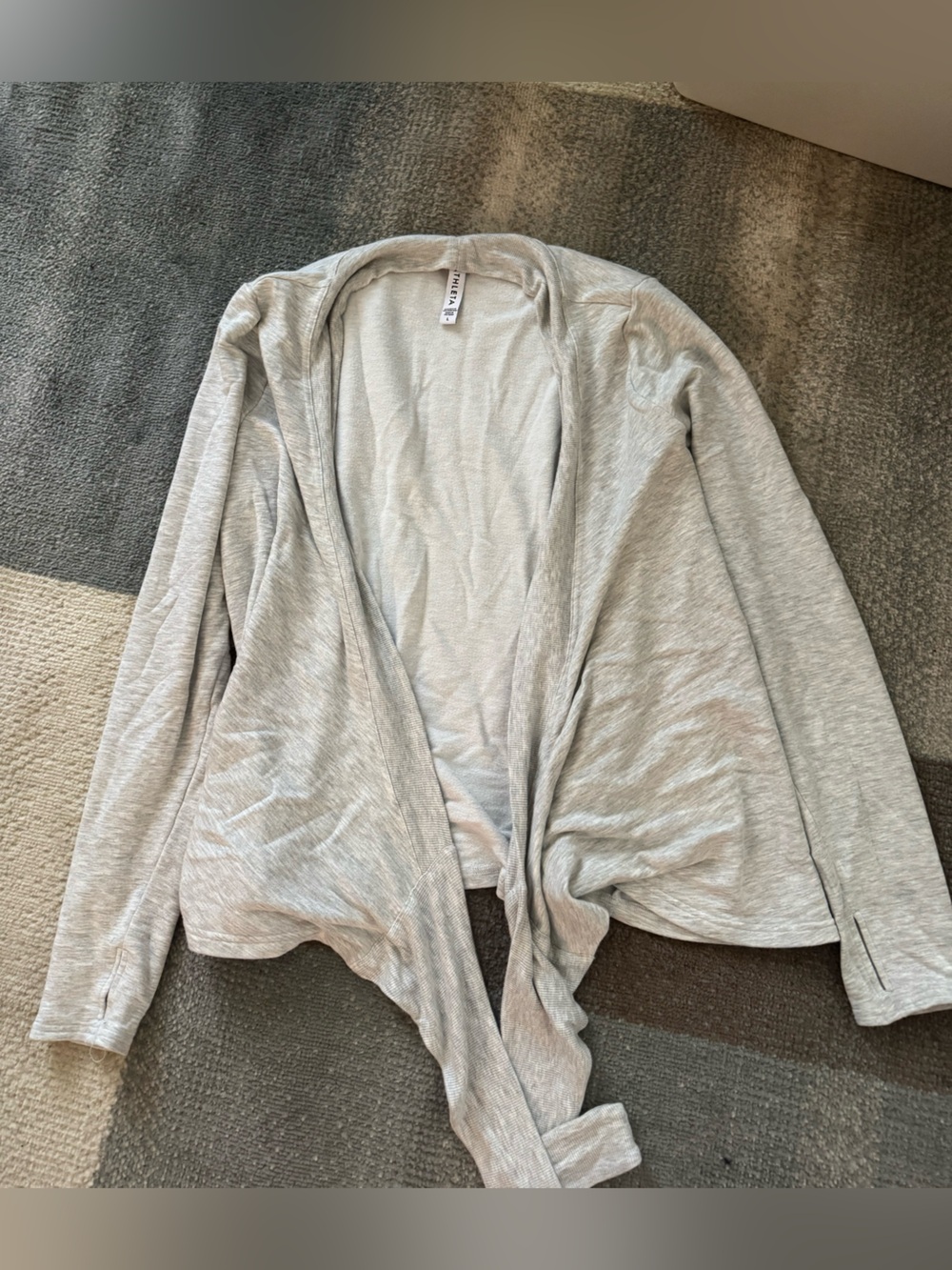 Athleta Light Heather Gray Open Cardigan